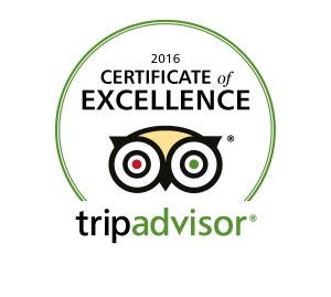 Trip Advisor 2016 Certificate of Excellence
