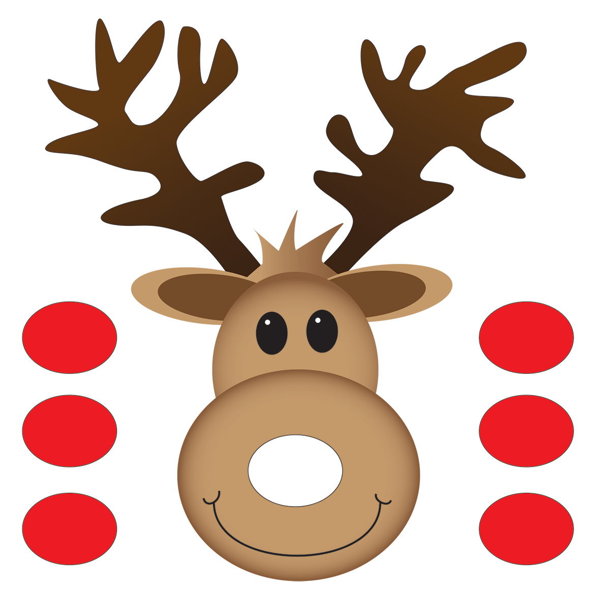 INSTANT DOWNLOAD Printable Christmas Party Pin The Nose On Rudolph Game 